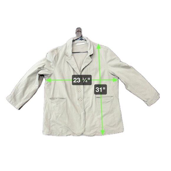 Peruvian Connection Womens Blazer Jacket XXL Neutral Khaki Cotton Spandex Blend - Picture 8 of 8